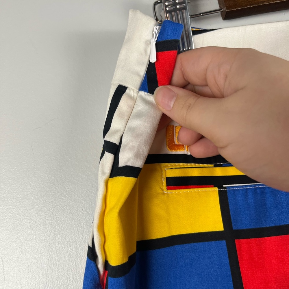 Loudmouth geometric Mondrian print retro women's golf Dutch treat mini skirt 10 - Picture 4 of 5